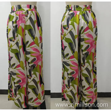 Summer Smooth Multi Color Splicing Wide Leg Pants